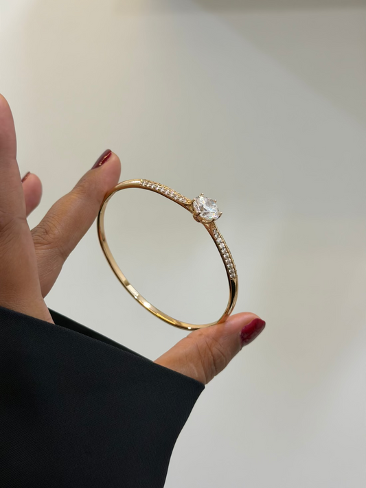 Luxe maya solitaire statement bracelet