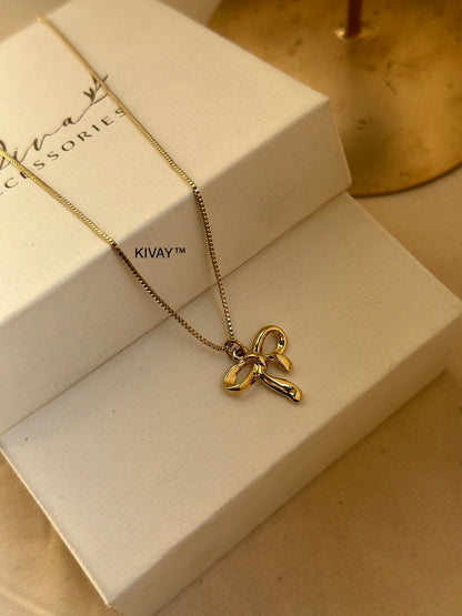 Aesthetic bow necklace