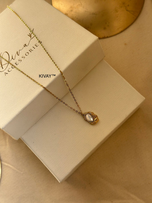 Ruby textured Necklace