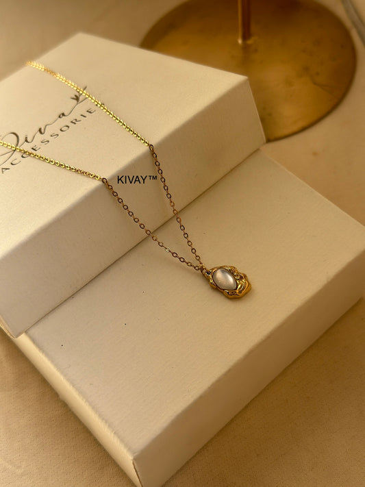 Ruby textured Necklace