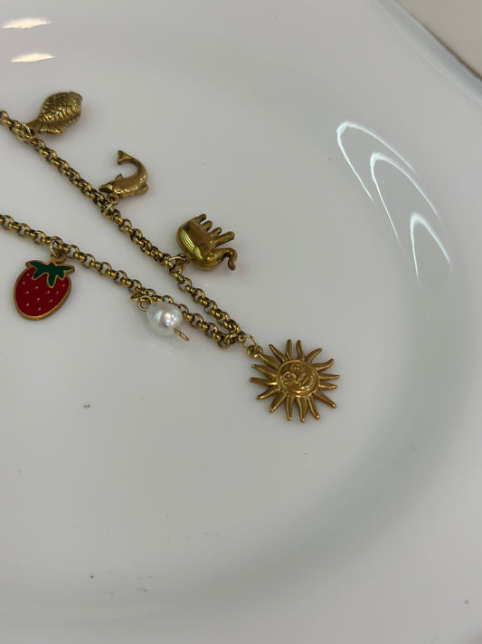 Lady boss multicharm necklace
