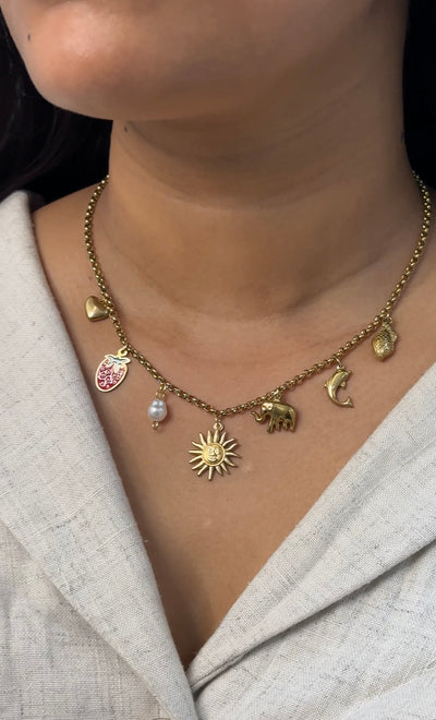 Lady boss multicharm necklace