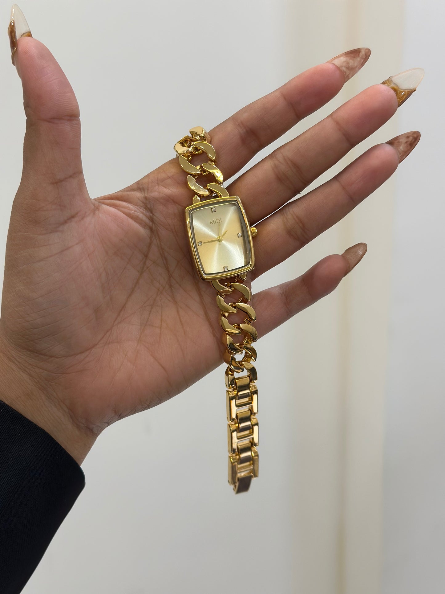 Cuban belt trendy watch