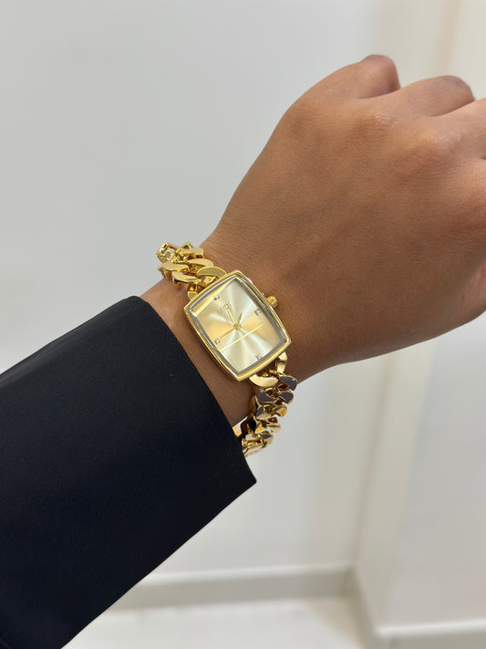 Cuban belt trendy watch