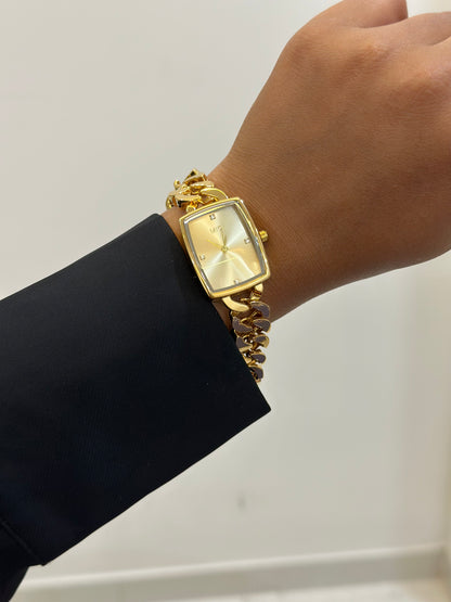 Cuban belt trendy watch