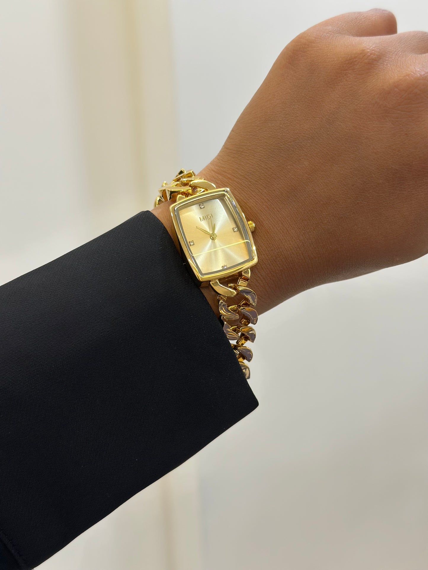 Cuban belt trendy watch