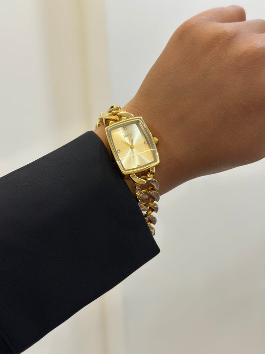Cuban belt trendy watch