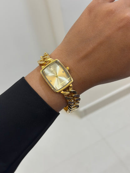 Cuban belt trendy watch