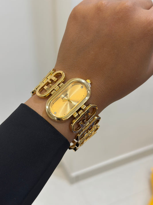 Statement gold dial luxe watch