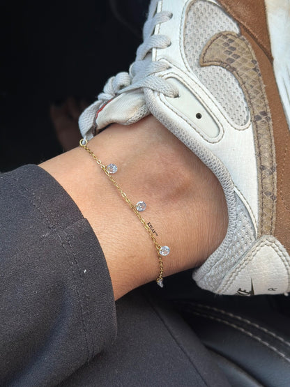Noori White Color Anklet