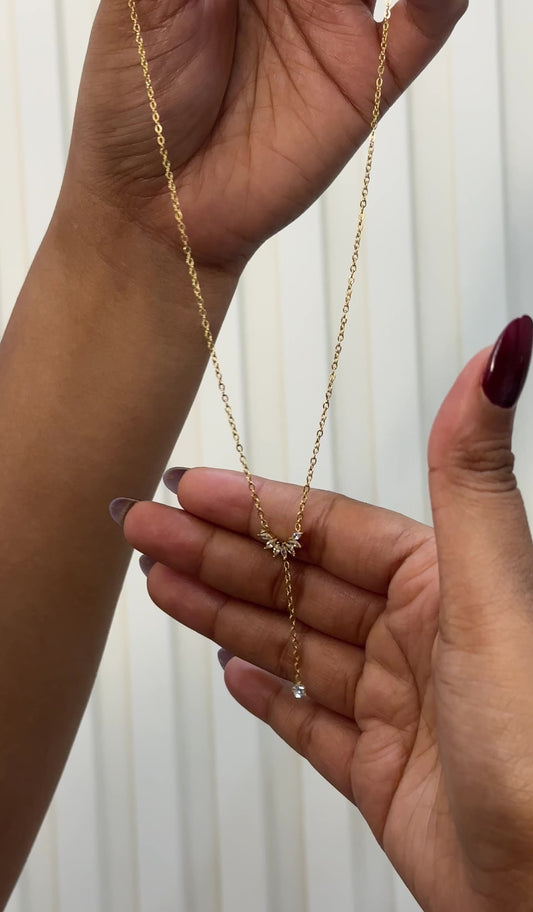 Lotus drop necklace